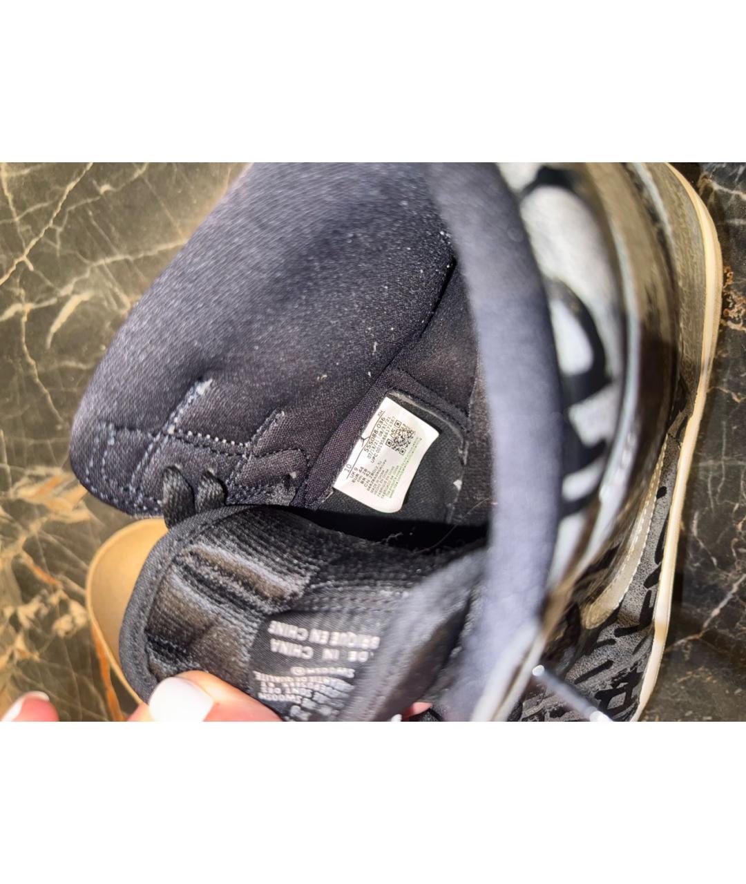 NIKE Серые кожаные высокие кроссовки / кеды, фото 5