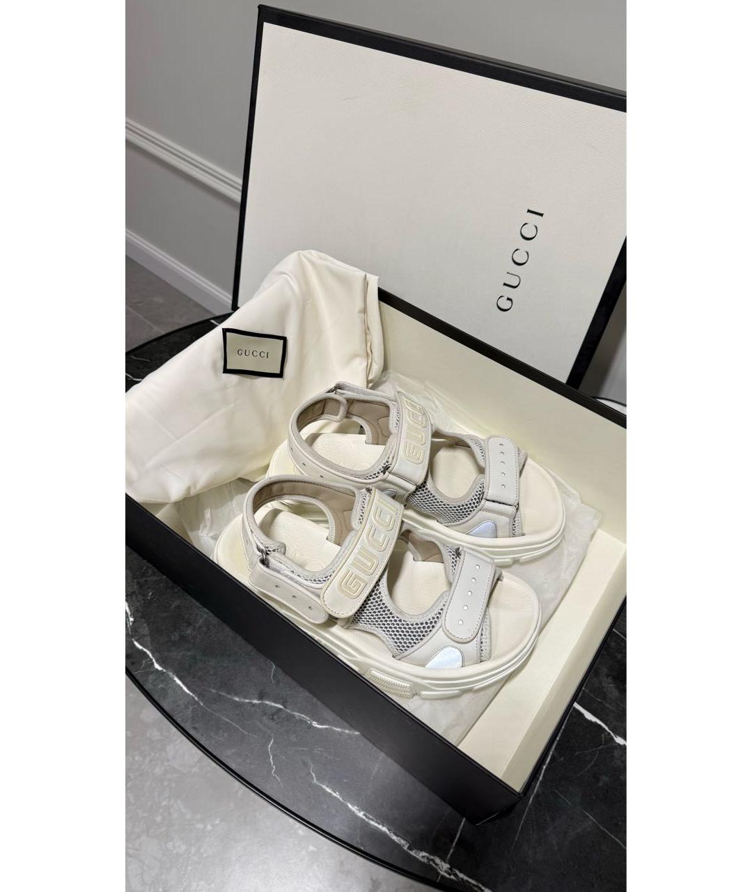 GUCCI Белые сандалии, фото 2