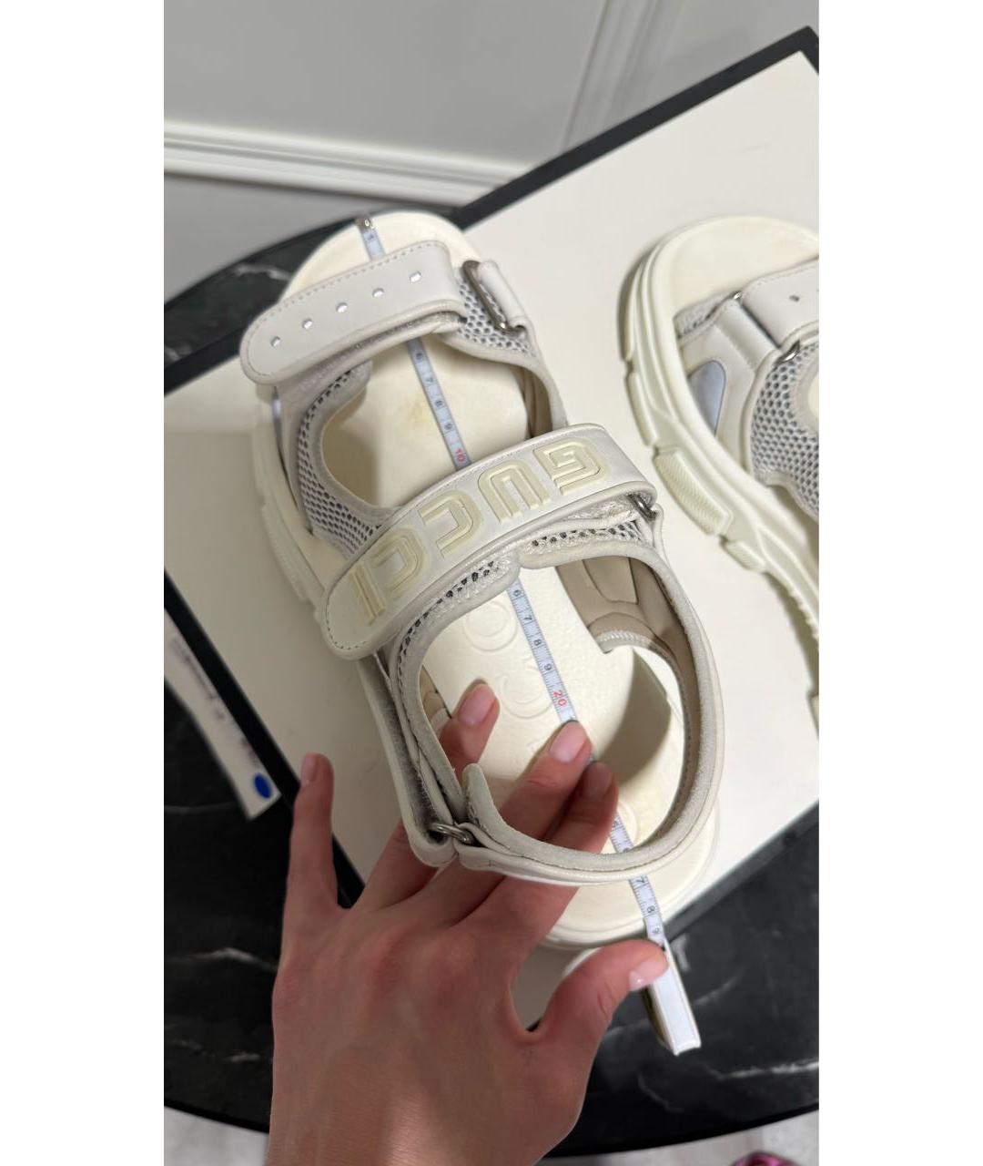 GUCCI Белые сандалии, фото 8