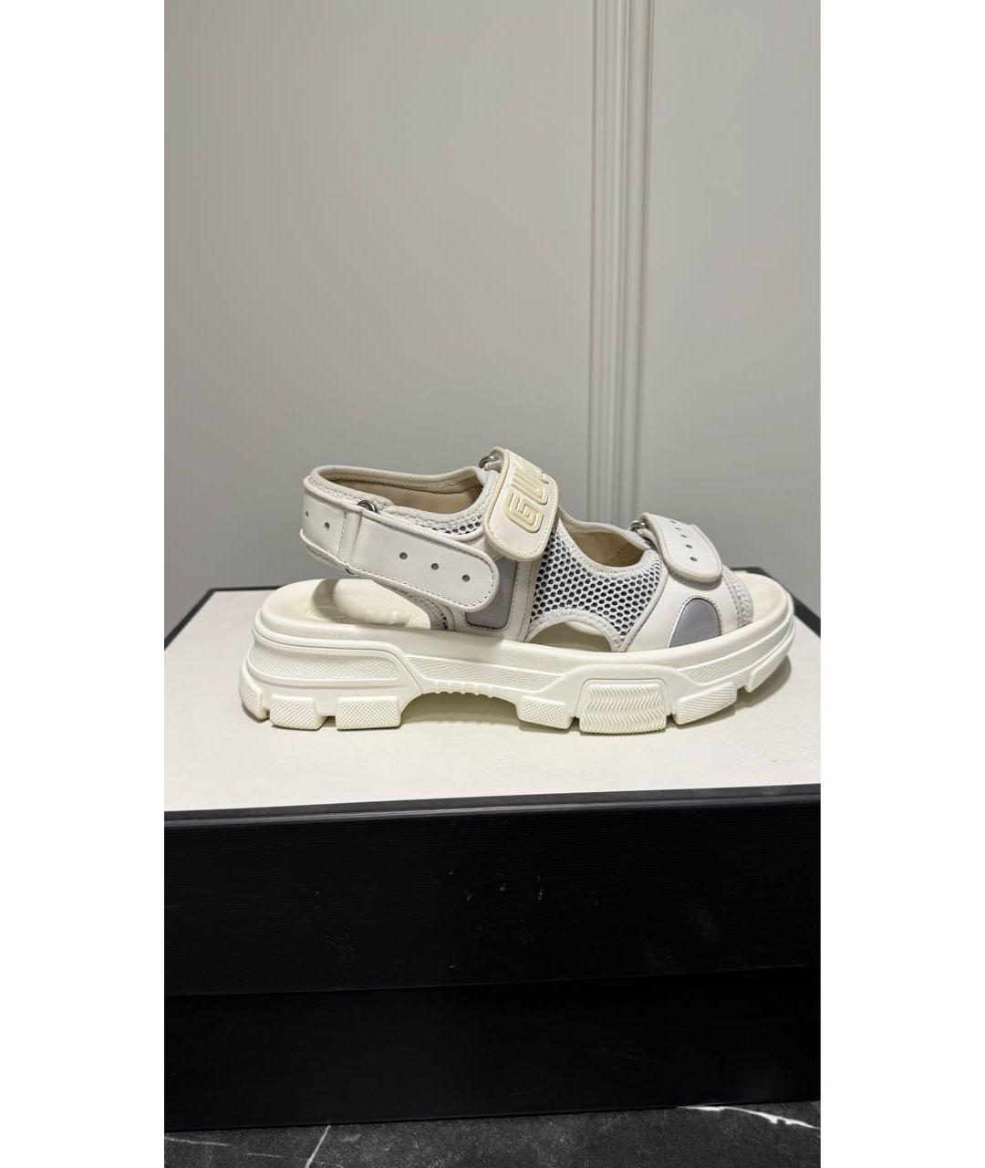 GUCCI Белые сандалии, фото 9