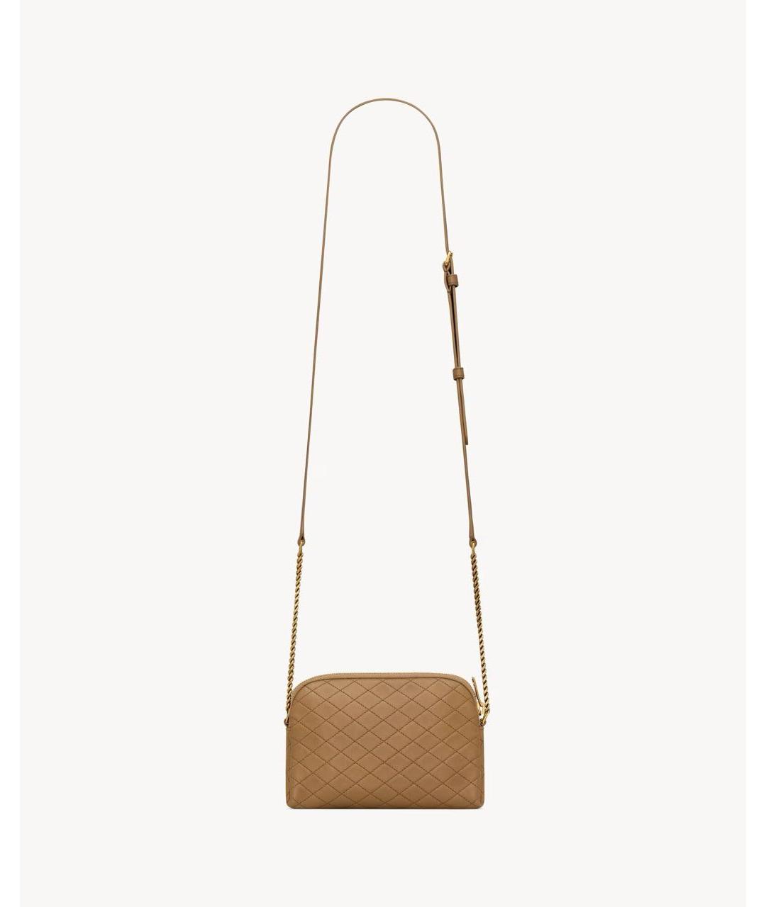 SAINT LAURENT Коричневая кожаная сумка через плечо, фото 2