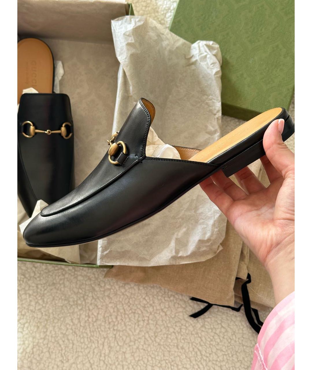 GUCCI Черные кожаные лоферы, фото 5