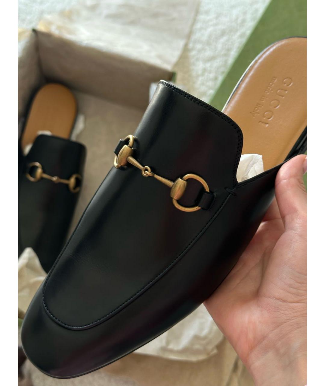 GUCCI Черные кожаные лоферы, фото 2