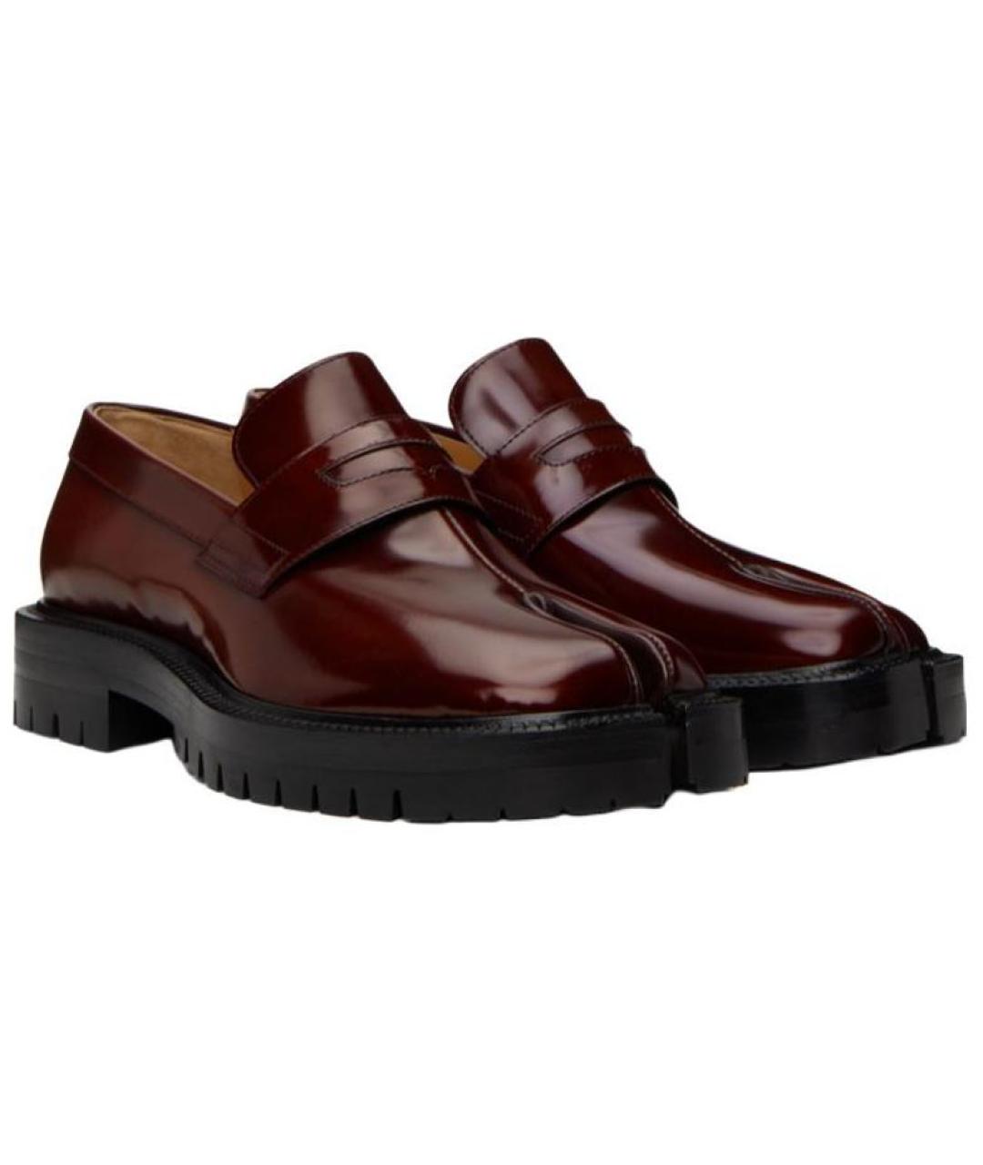 MAISON MARGIELA Бордовые кожаные лоферы, фото 3