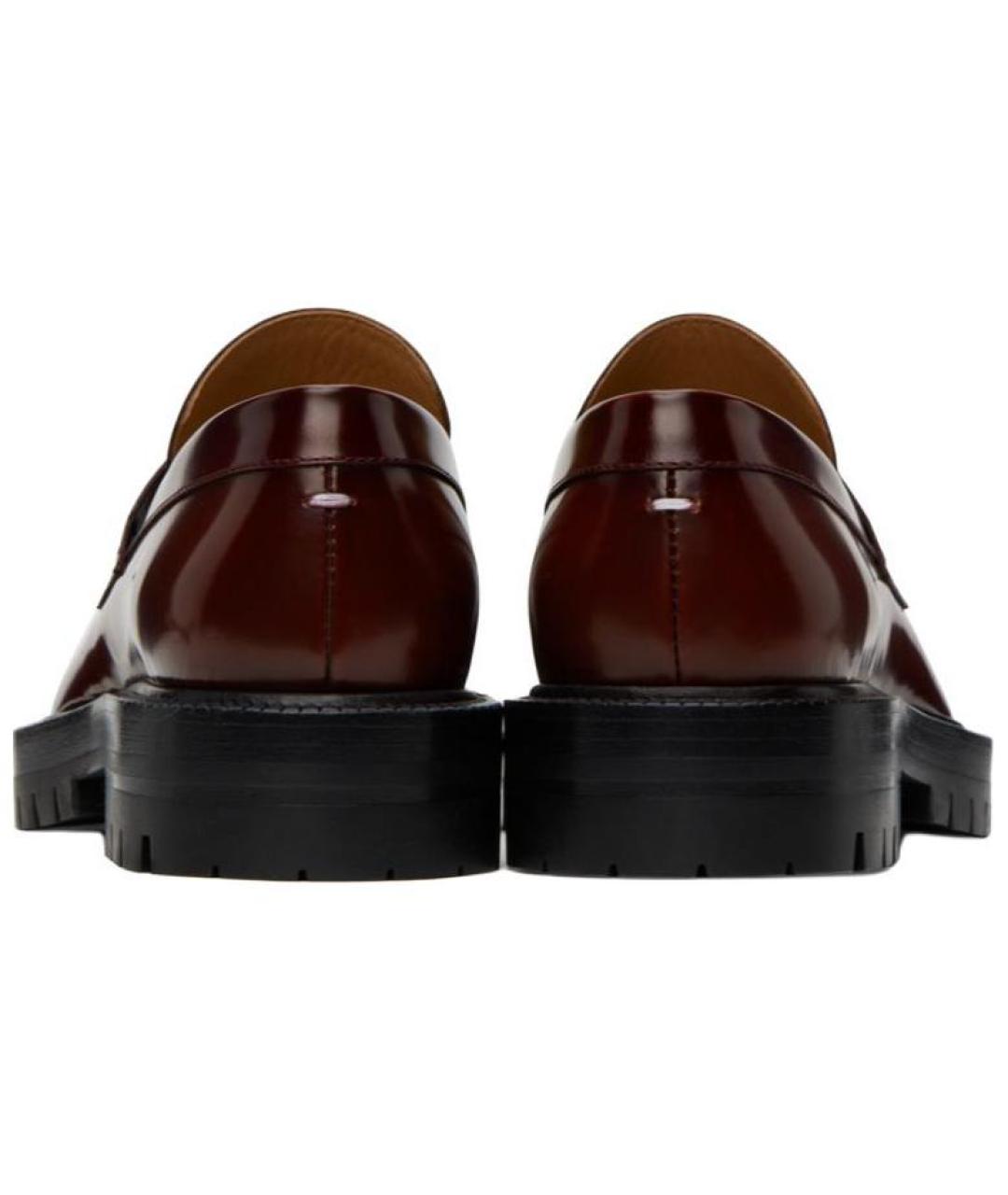 MAISON MARGIELA Бордовые кожаные лоферы, фото 7