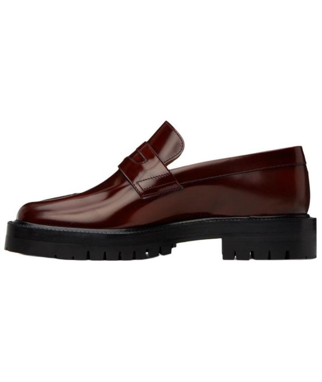 MAISON MARGIELA Бордовые кожаные лоферы, фото 2