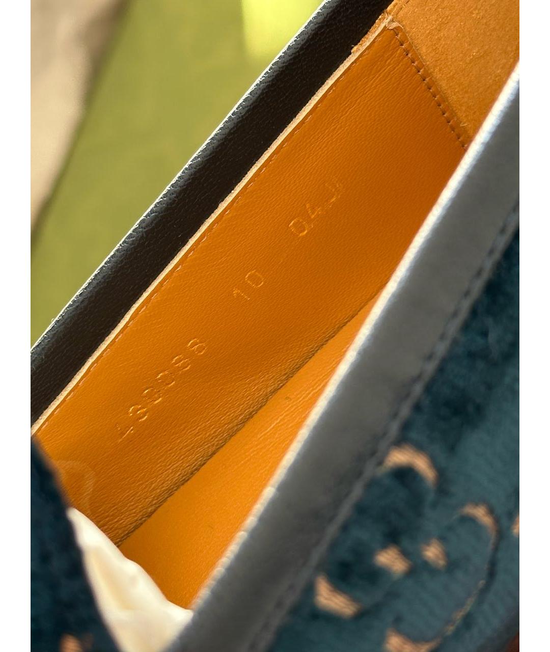 GUCCI Зеленые бархатные лоферы, фото 3