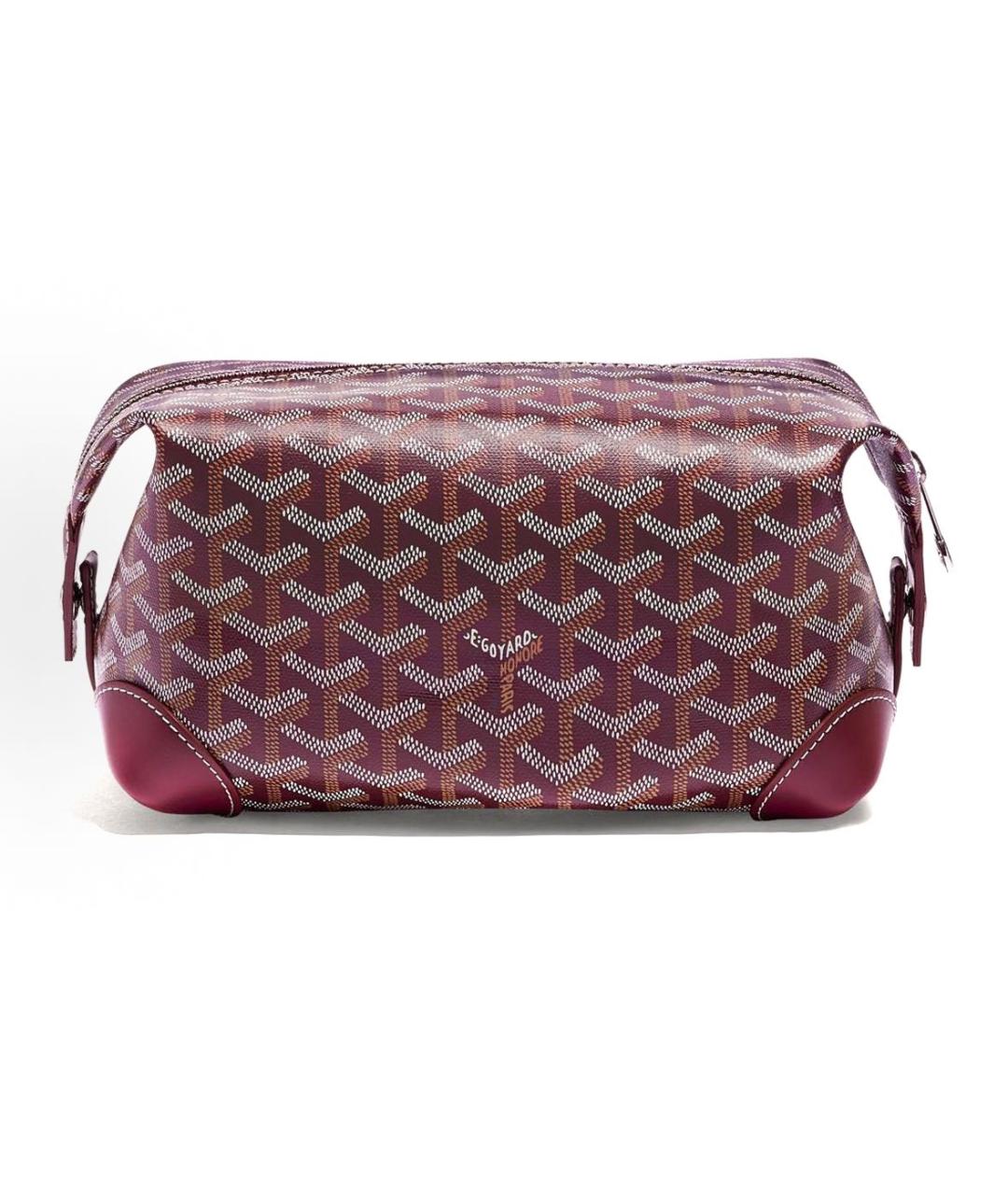 GOYARD Бордовая кожаная косметичка, фото 4