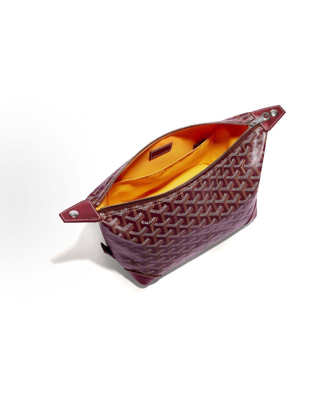 GOYARD Бордовая кожаная косметичка, фото 3