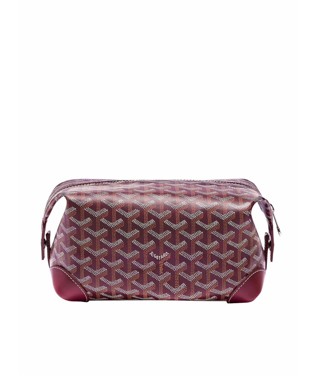 GOYARD Бордовая кожаная косметичка, фото 1