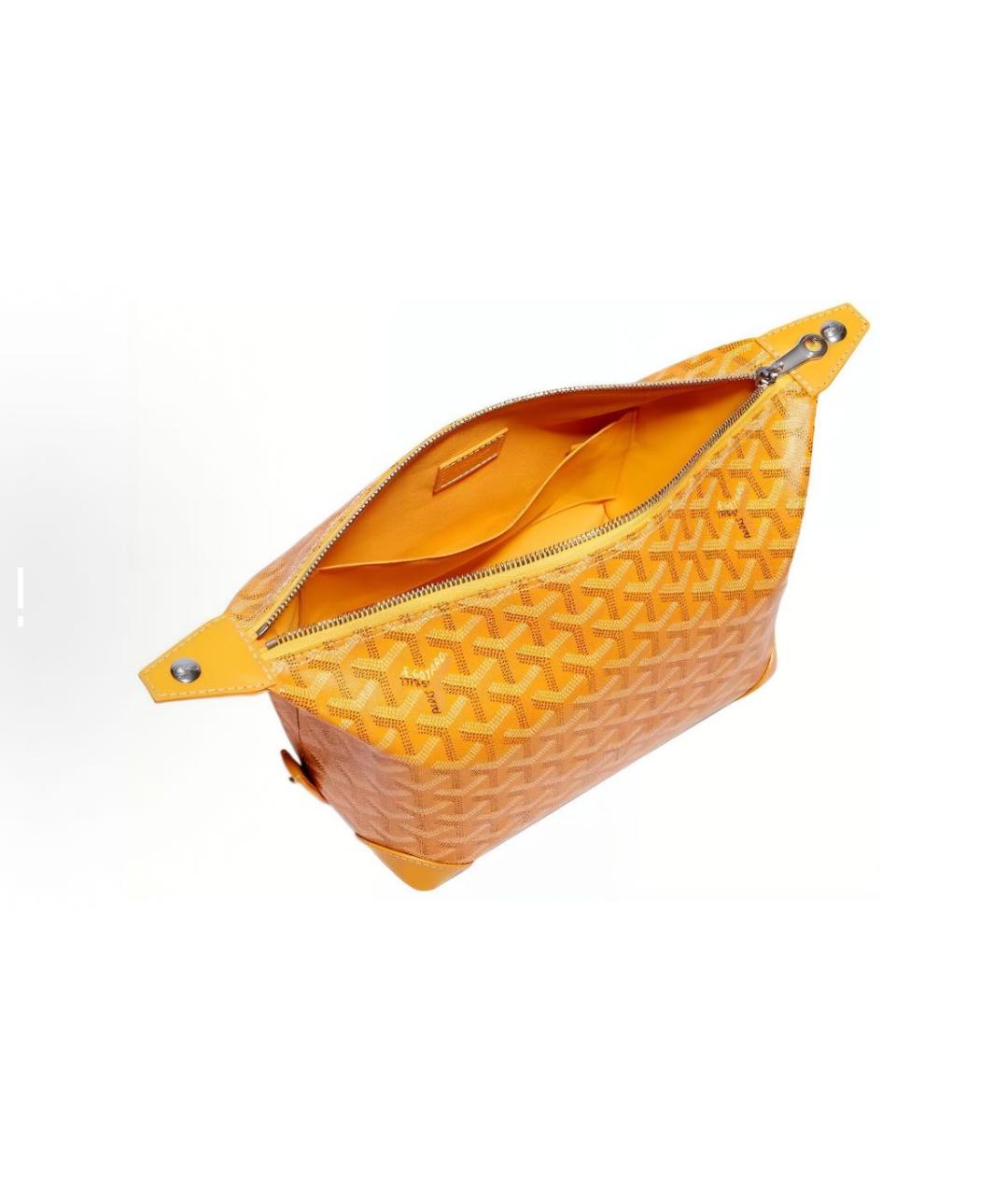GOYARD Желтая кожаная косметичка, фото 3