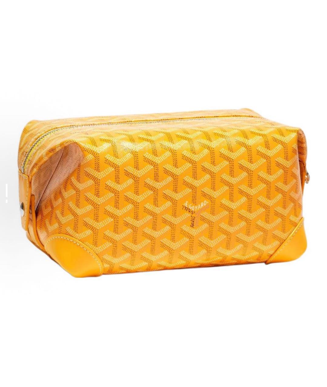 GOYARD Желтая кожаная косметичка, фото 2