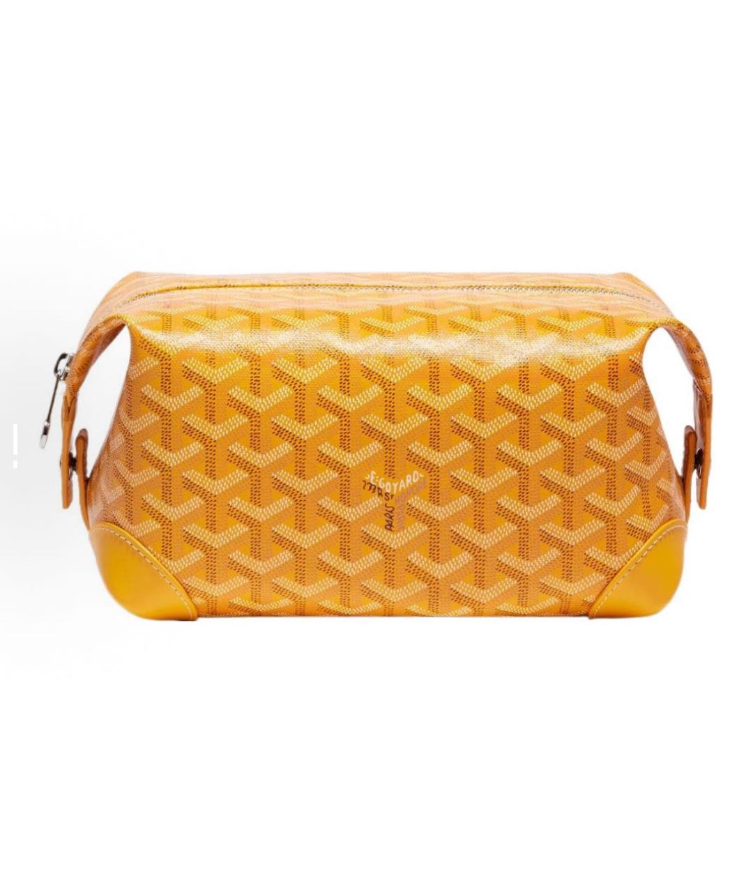 GOYARD Желтая кожаная косметичка, фото 4