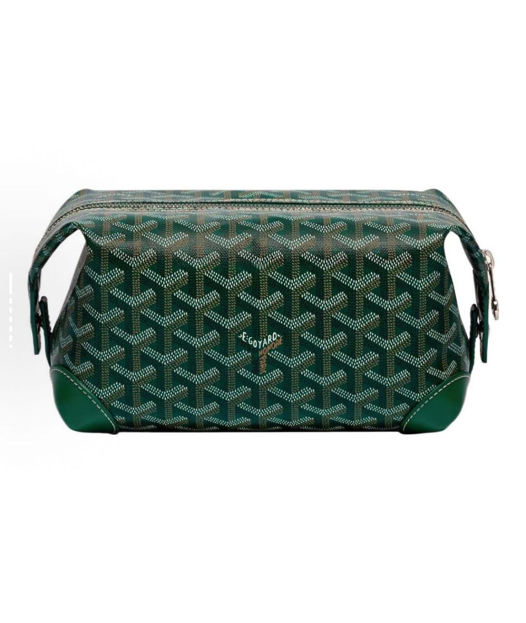 GOYARD Зеленая кожаная косметичка, фото 4