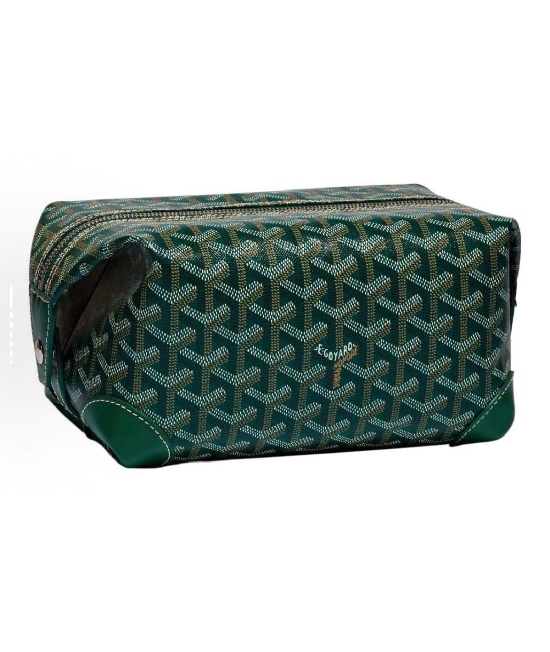GOYARD Зеленая кожаная косметичка, фото 2