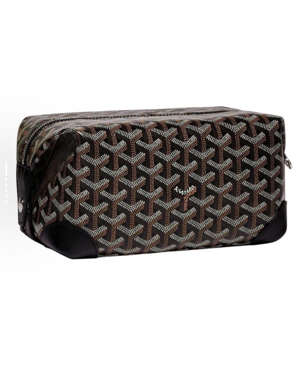 GOYARD Коричневая кожаная косметичка, фото 2