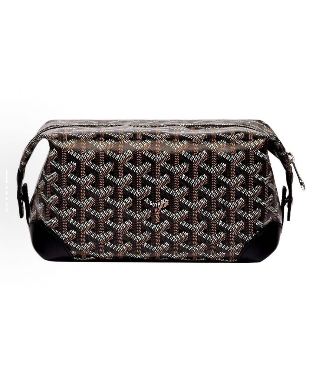 GOYARD Коричневая кожаная косметичка, фото 4