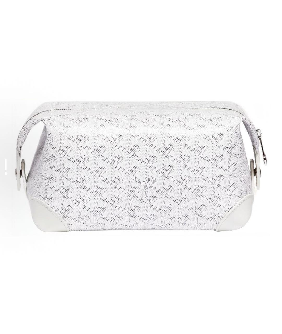GOYARD Белая кожаная косметичка, фото 4