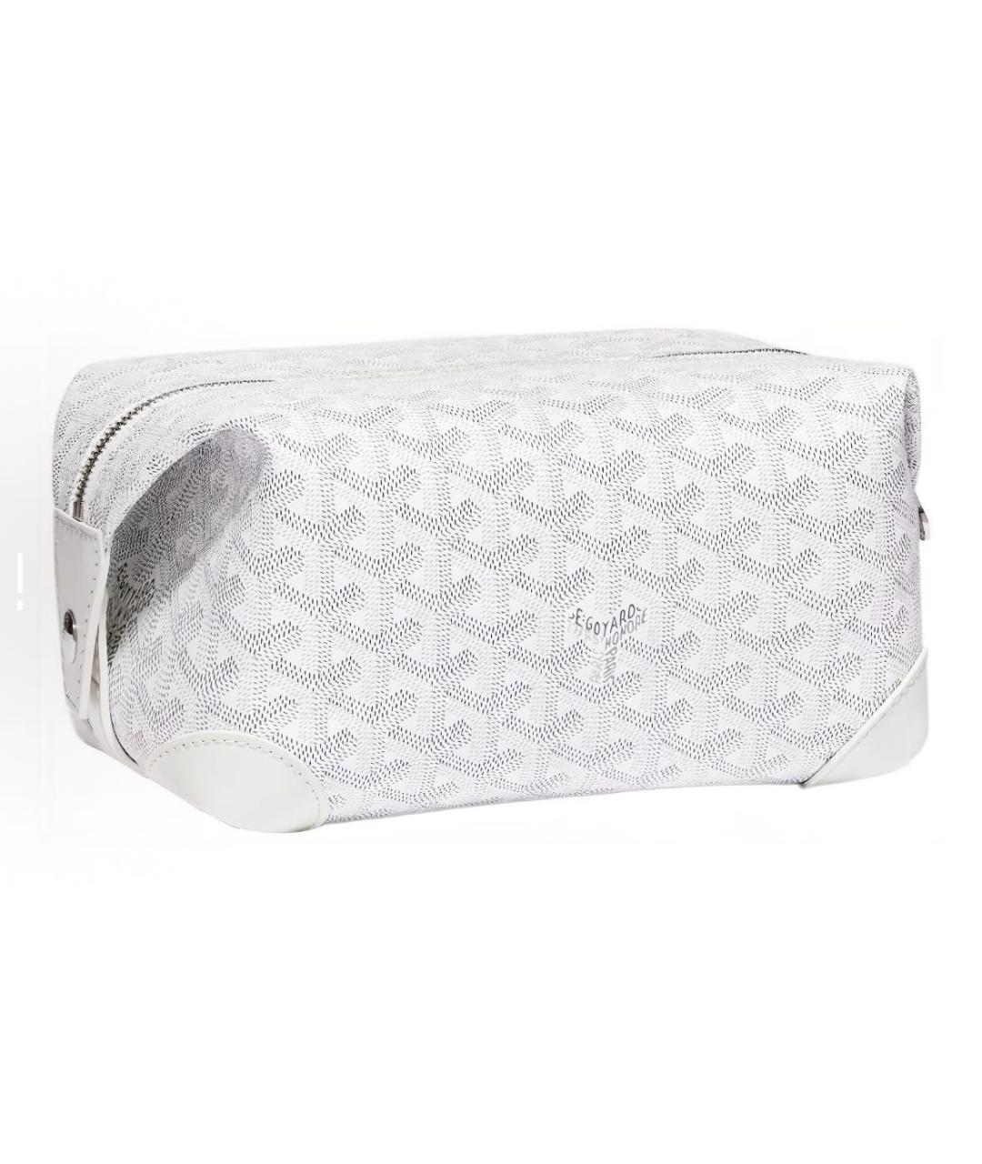 GOYARD Белая кожаная косметичка, фото 2