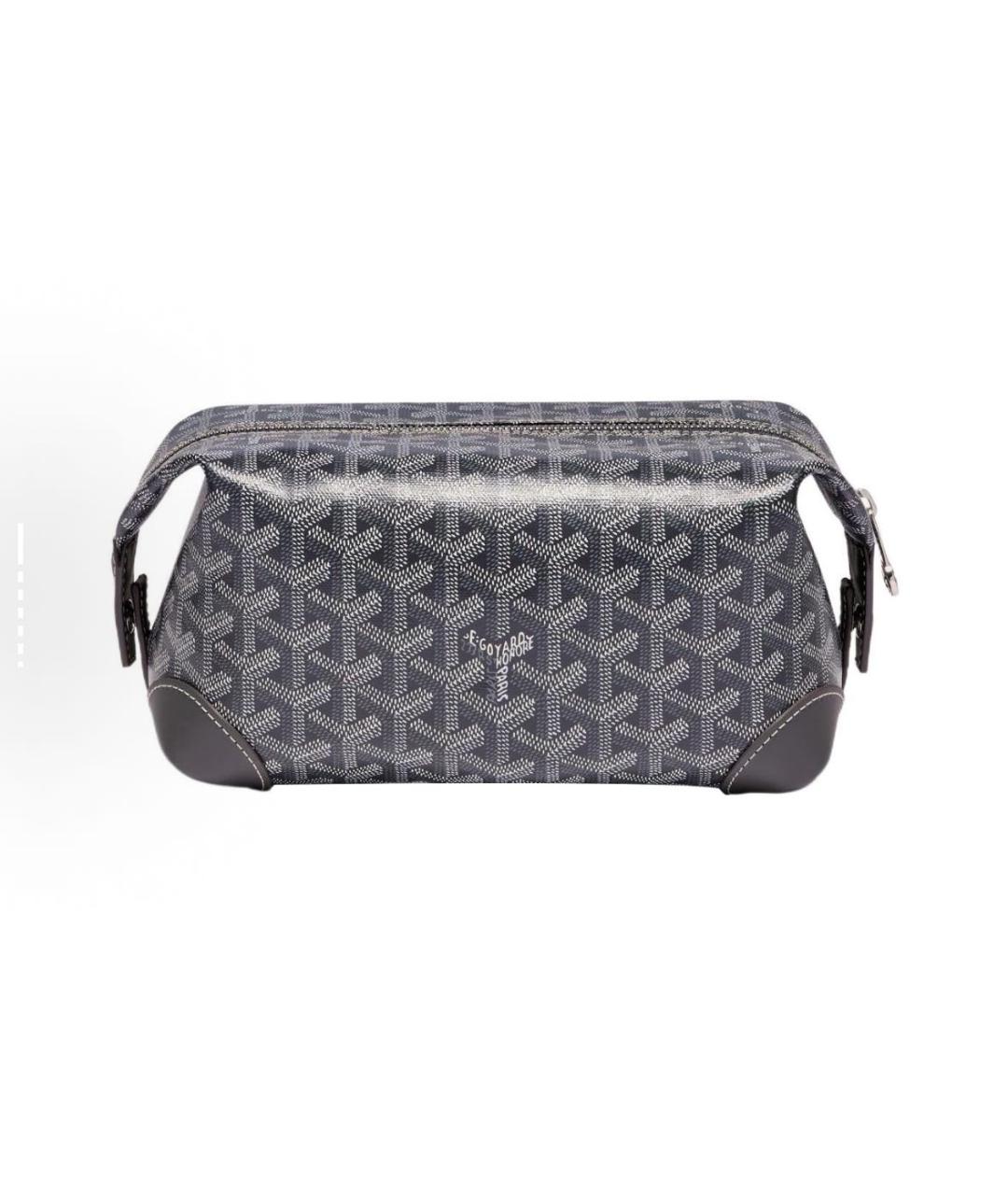 GOYARD Антрацитовая кожаная косметичка, фото 4