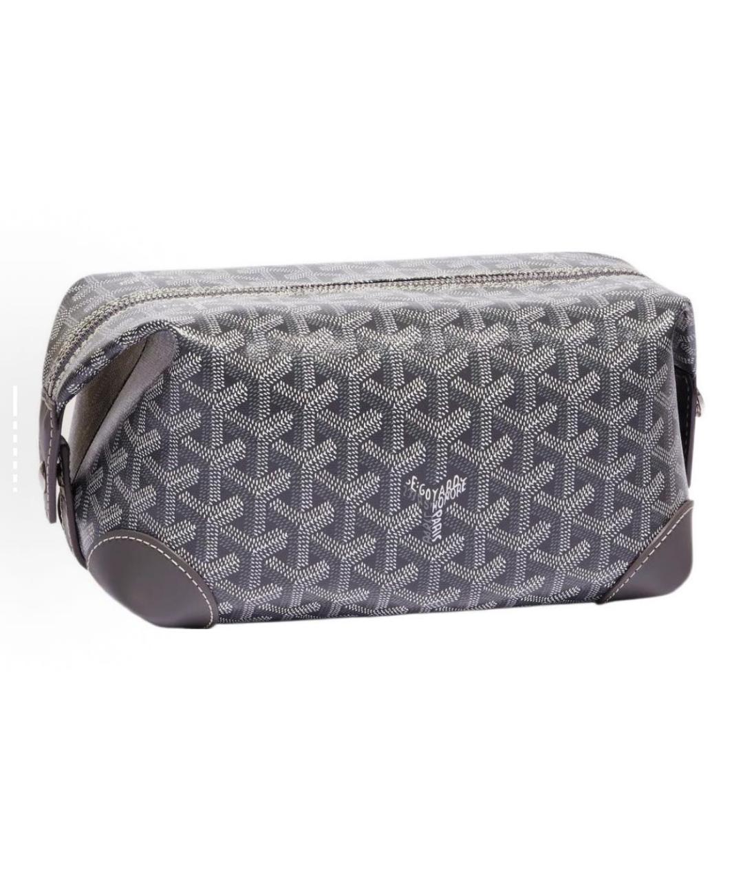 GOYARD Антрацитовая кожаная косметичка, фото 2