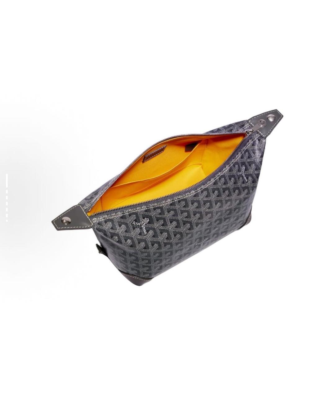 GOYARD Антрацитовая кожаная косметичка, фото 3