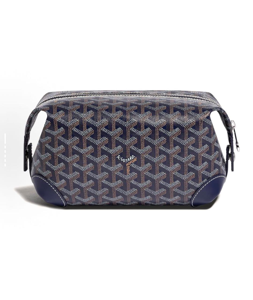 GOYARD Темно-синяя кожаная косметичка, фото 4