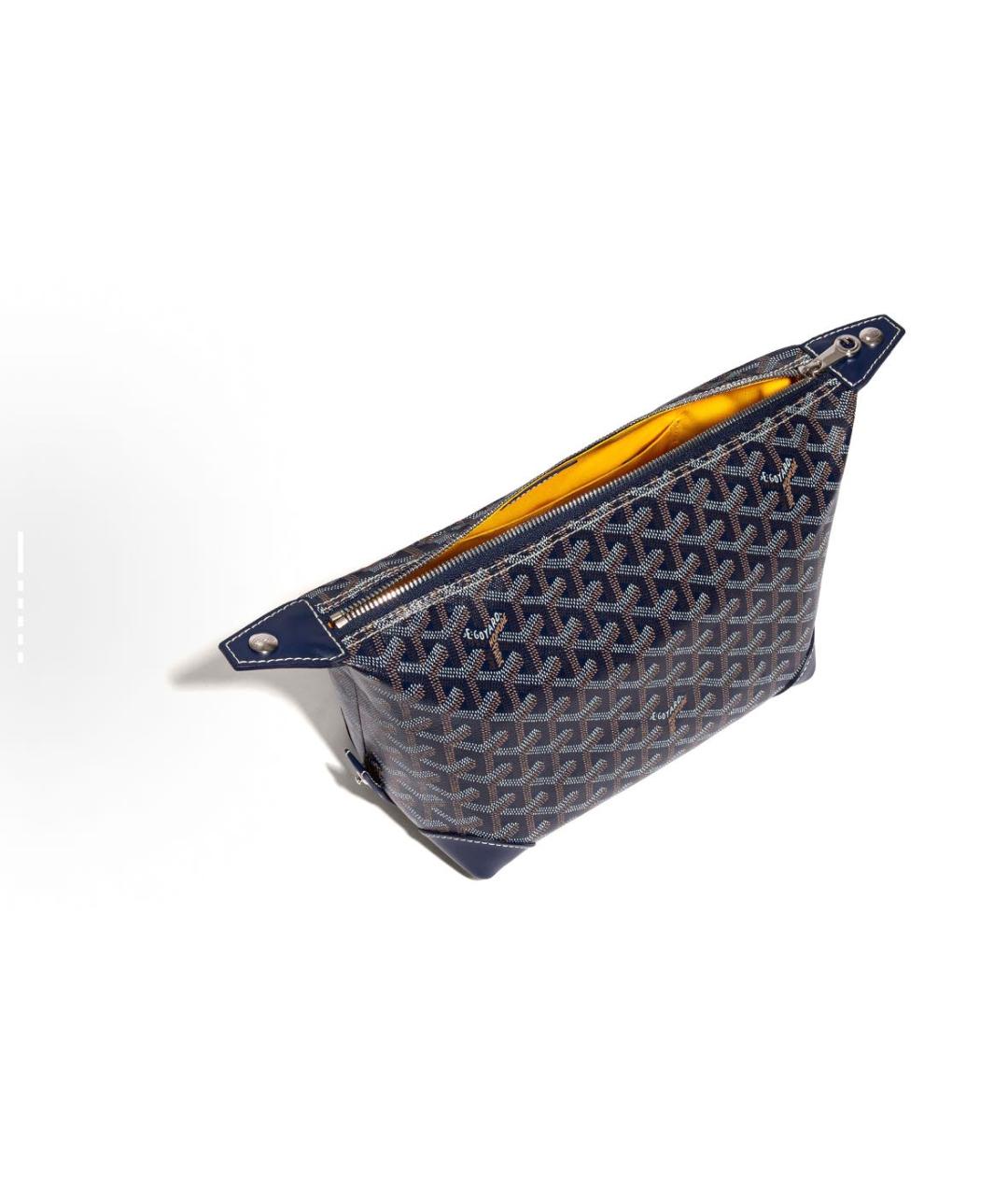 GOYARD Темно-синяя кожаная косметичка, фото 3