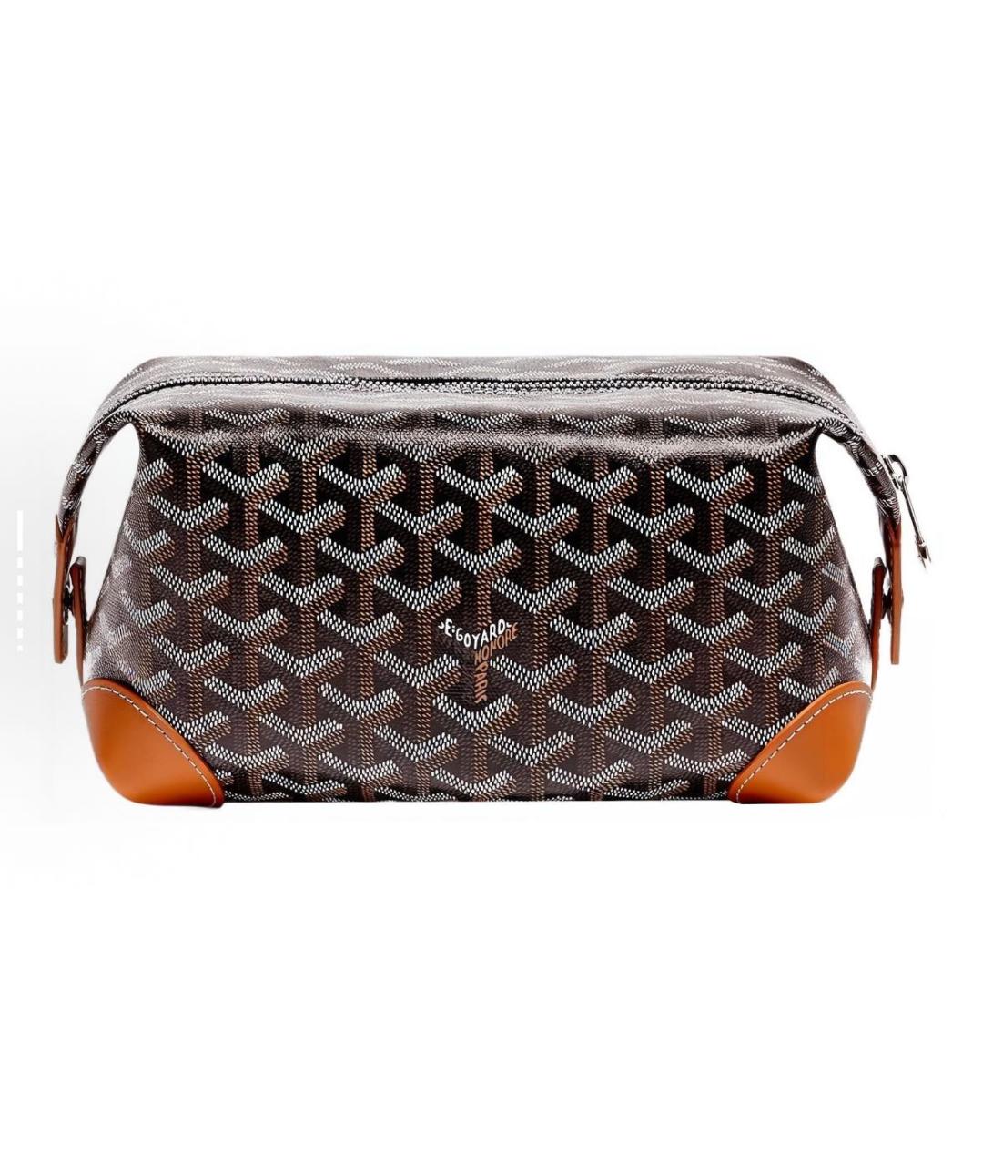 GOYARD Коричневая кожаная косметичка, фото 4