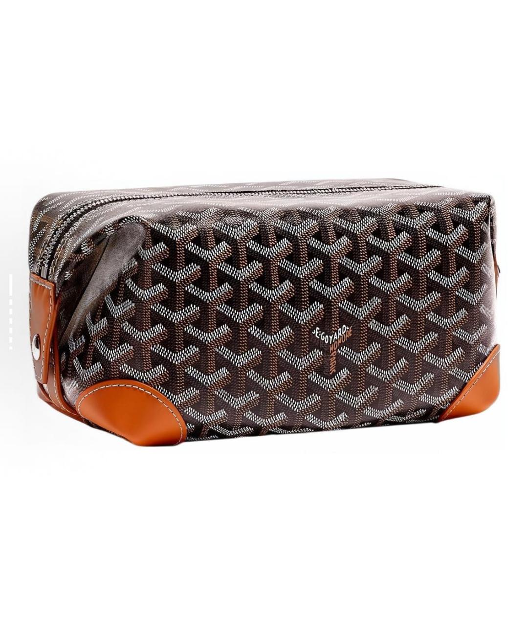 GOYARD Коричневая кожаная косметичка, фото 2