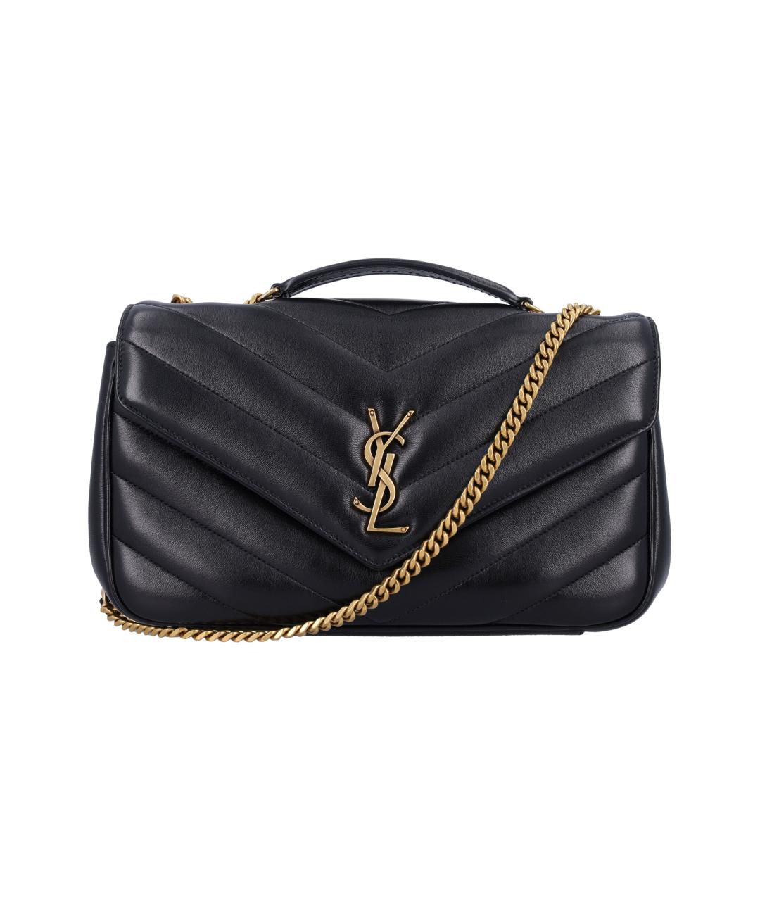 SAINT LAURENT Черная кожаная сумка через плечо, фото 1