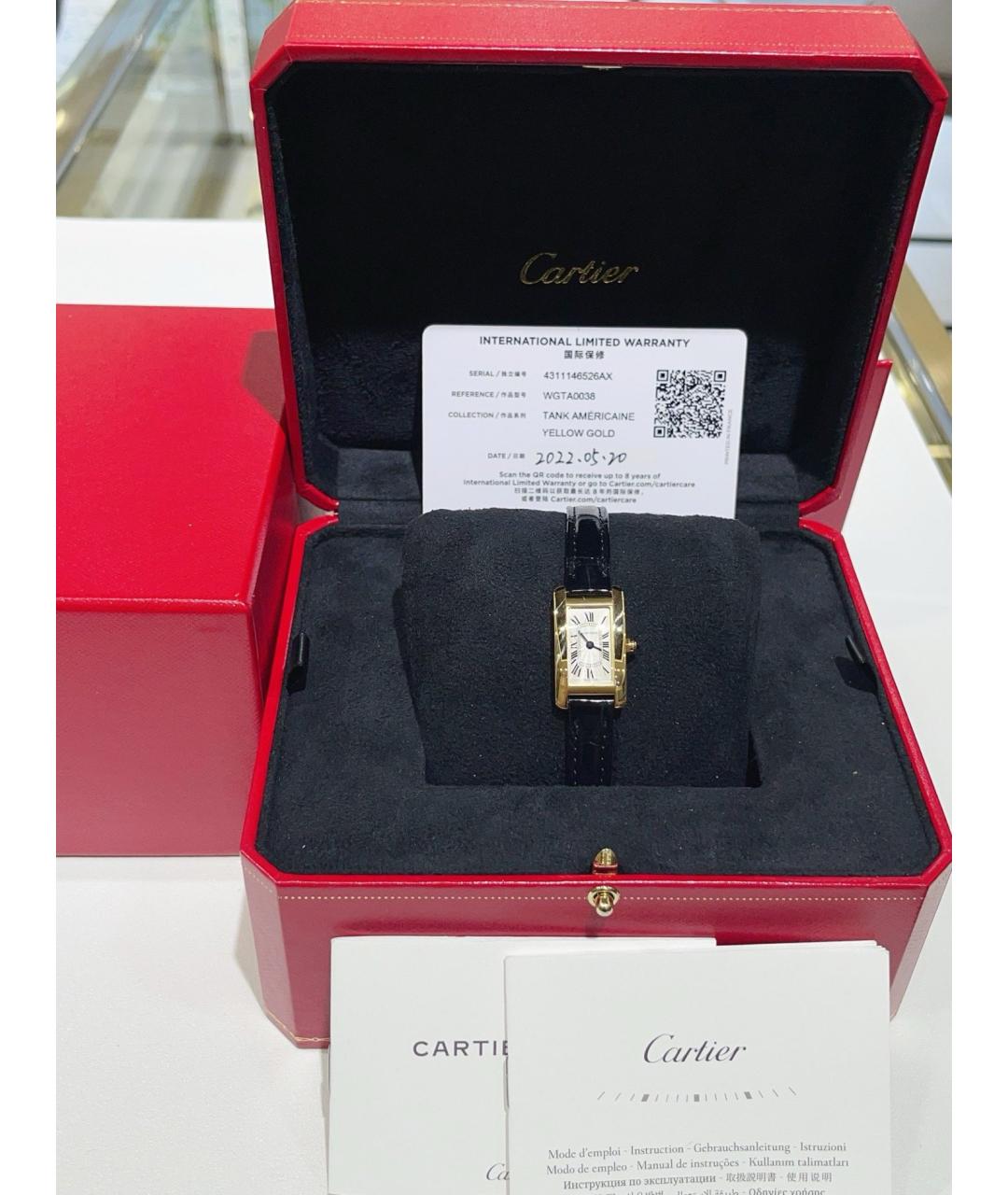 CARTIER Белые часы из желтого золота, фото 2
