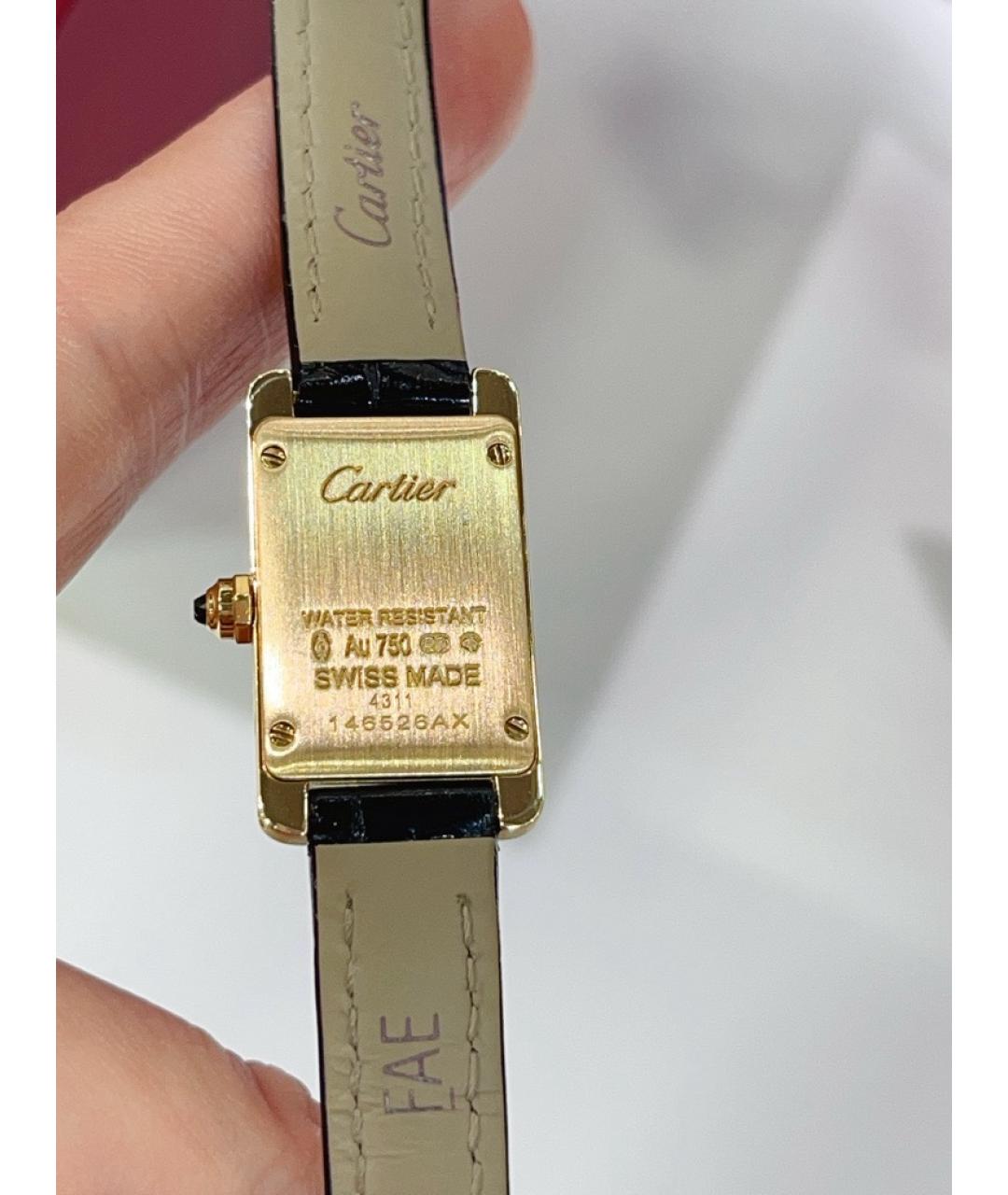 CARTIER Белые часы из желтого золота, фото 7