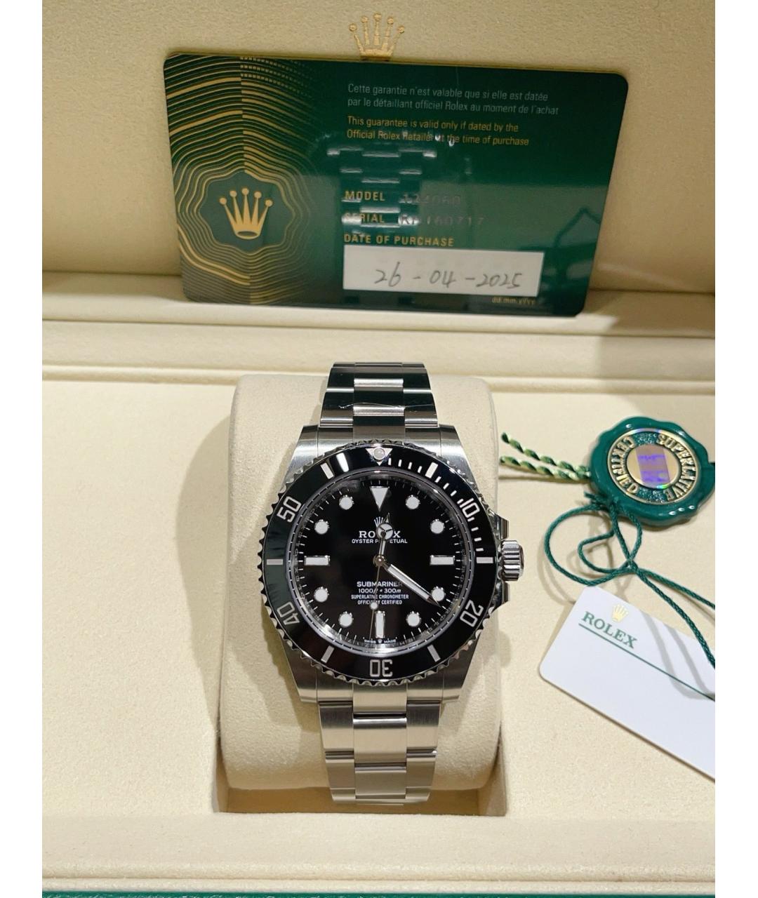 ROLEX Черные стальные часы, фото 6