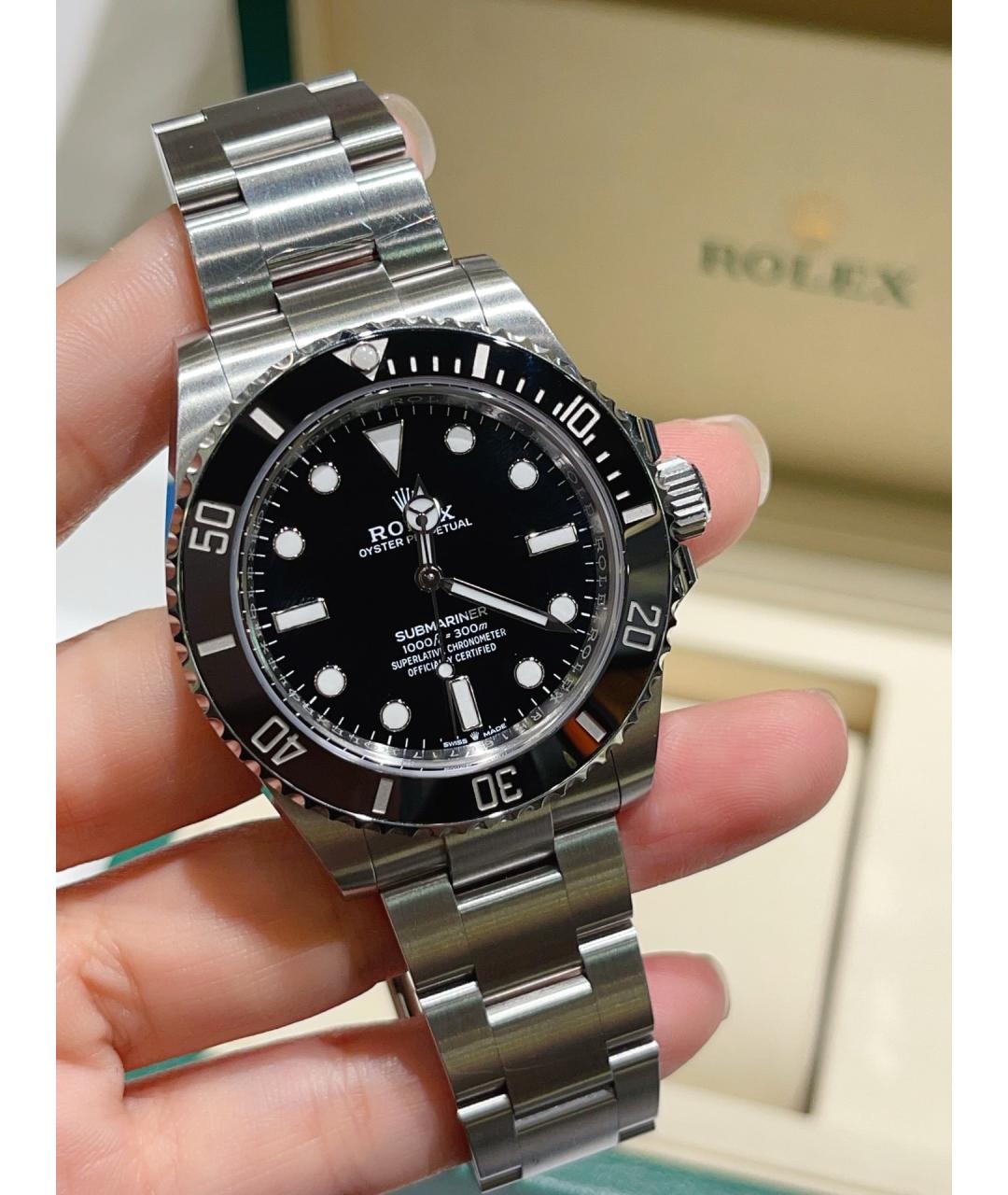 ROLEX Черные стальные часы, фото 3