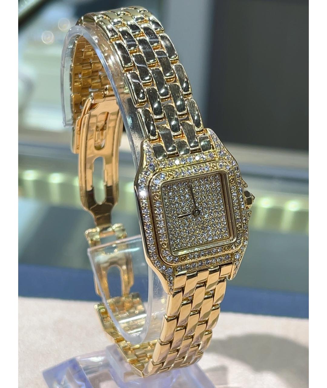 CARTIER Белые часы из желтого золота, фото 3