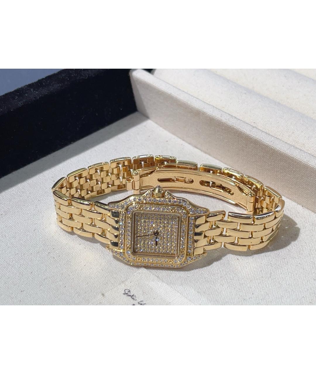 CARTIER Белые часы из желтого золота, фото 5