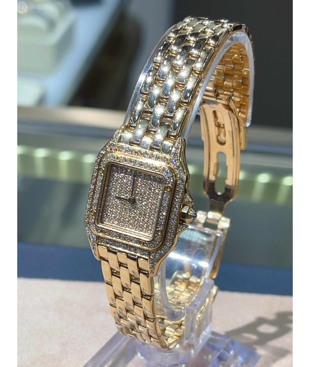 CARTIER Белые часы из желтого золота, фото 4