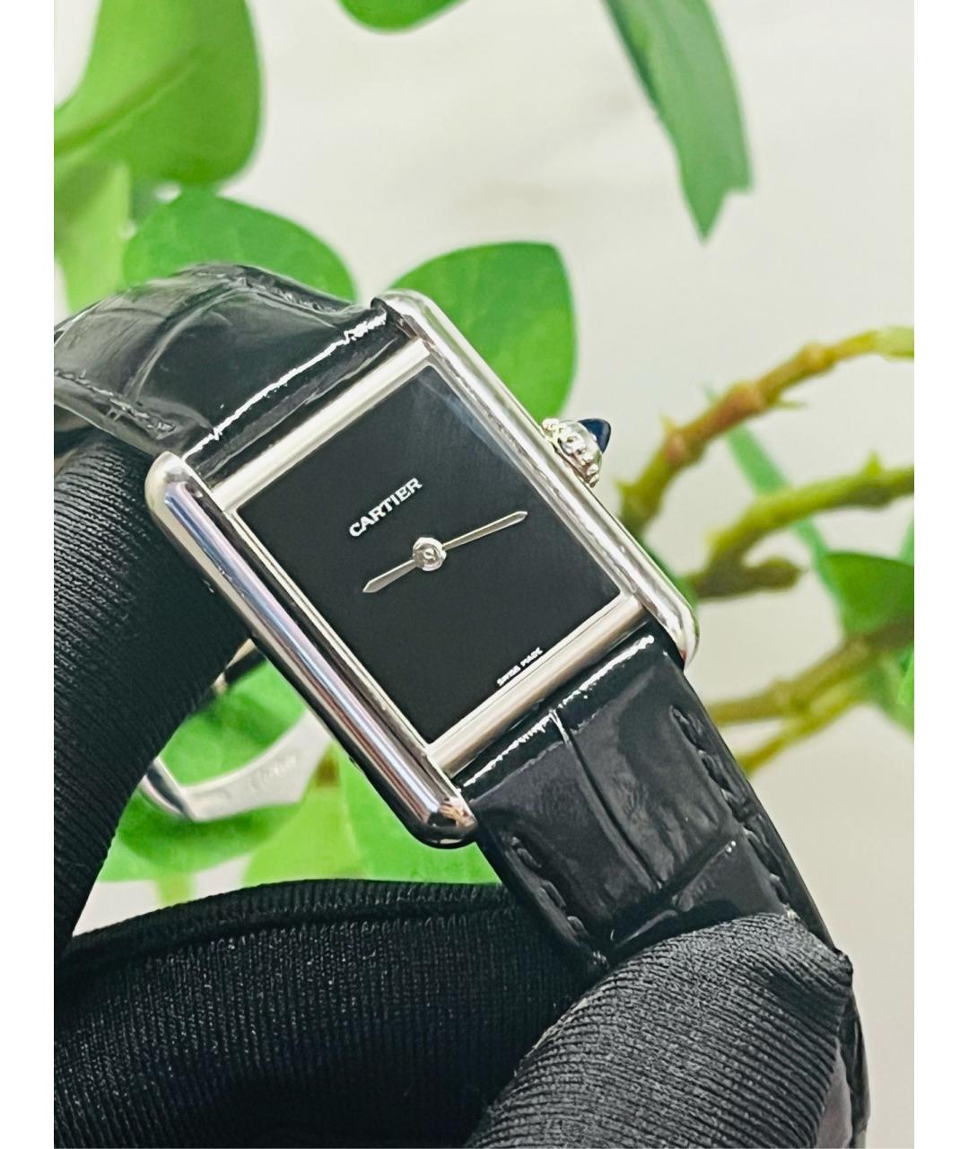 CARTIER Черные стальные часы, фото 6