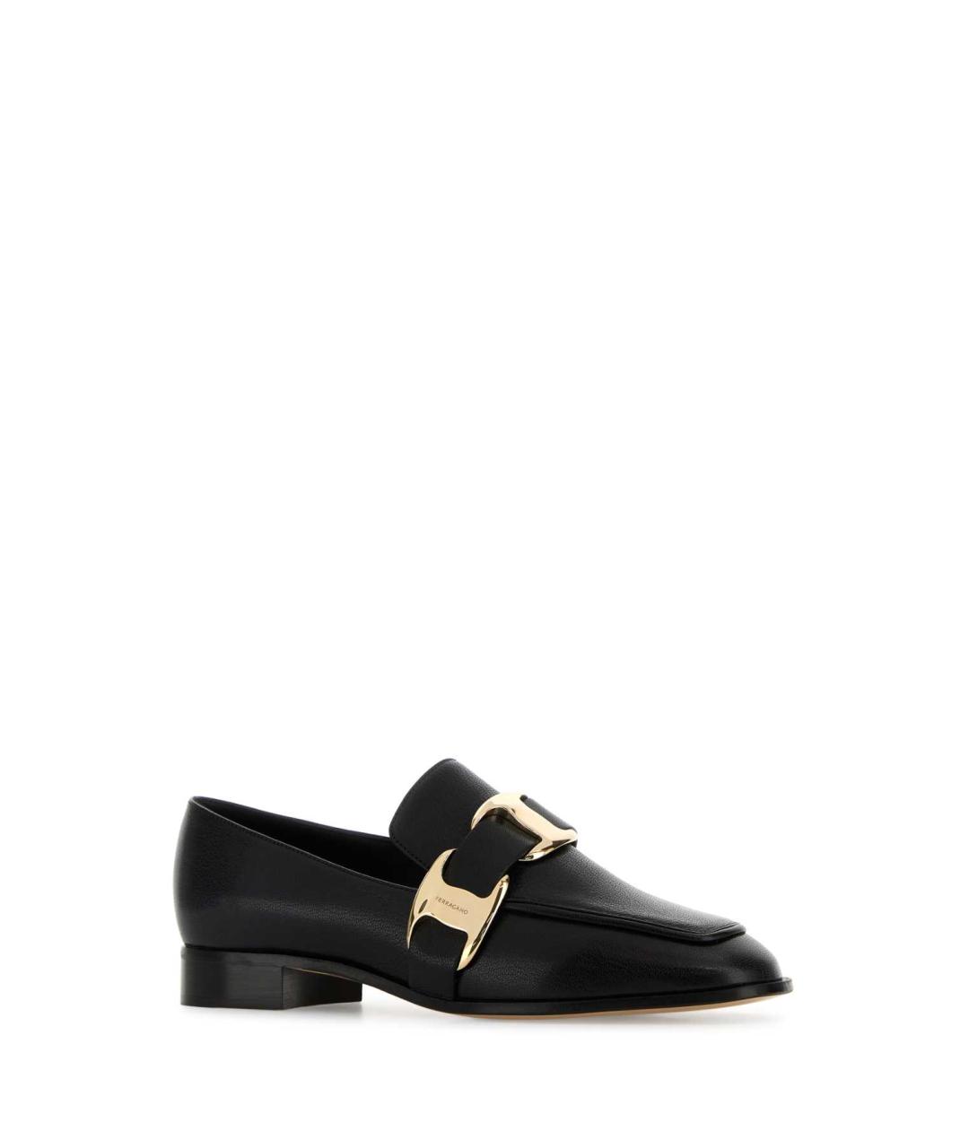 FERRAGAMO Черные кожаные лоферы, фото 2