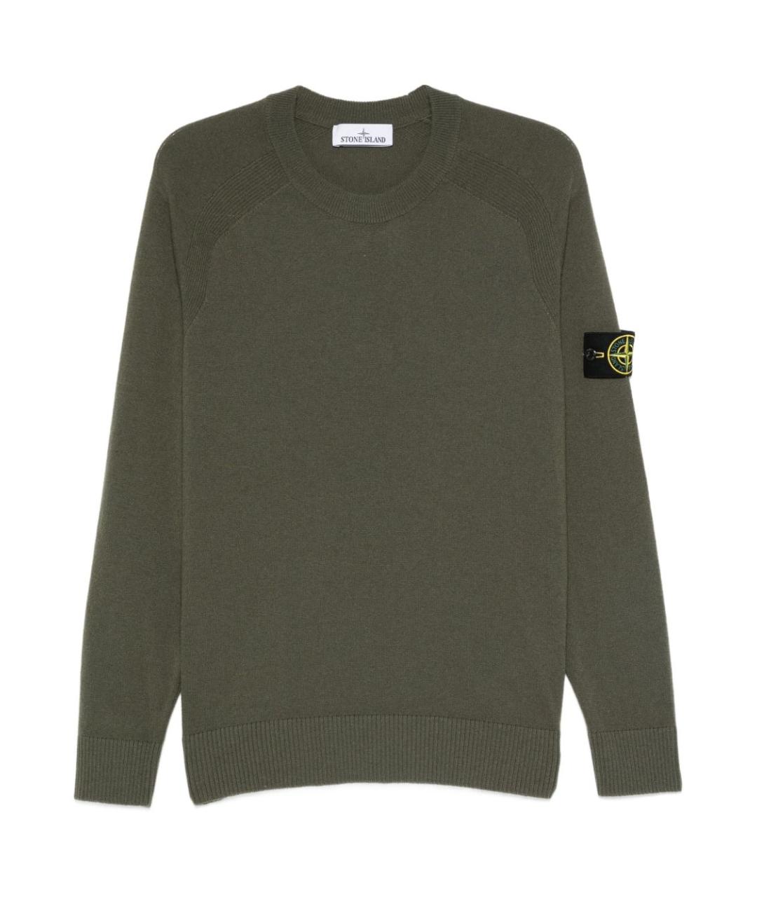 STONE ISLAND Зеленый шерстяной джемпер / свитер, фото 1