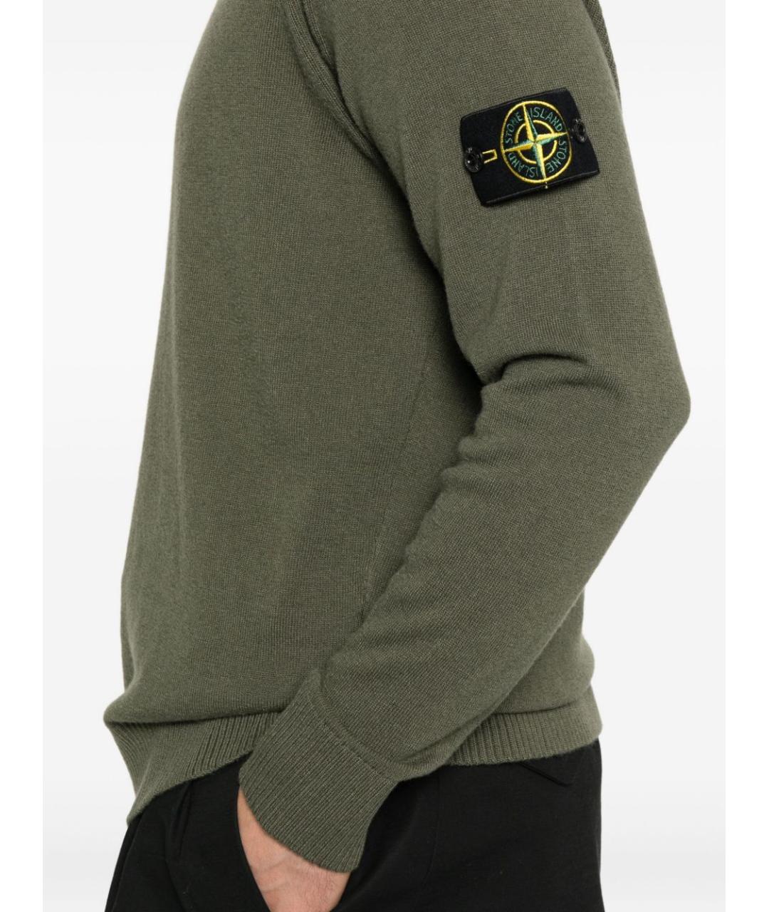 STONE ISLAND Зеленый шерстяной джемпер / свитер, фото 5