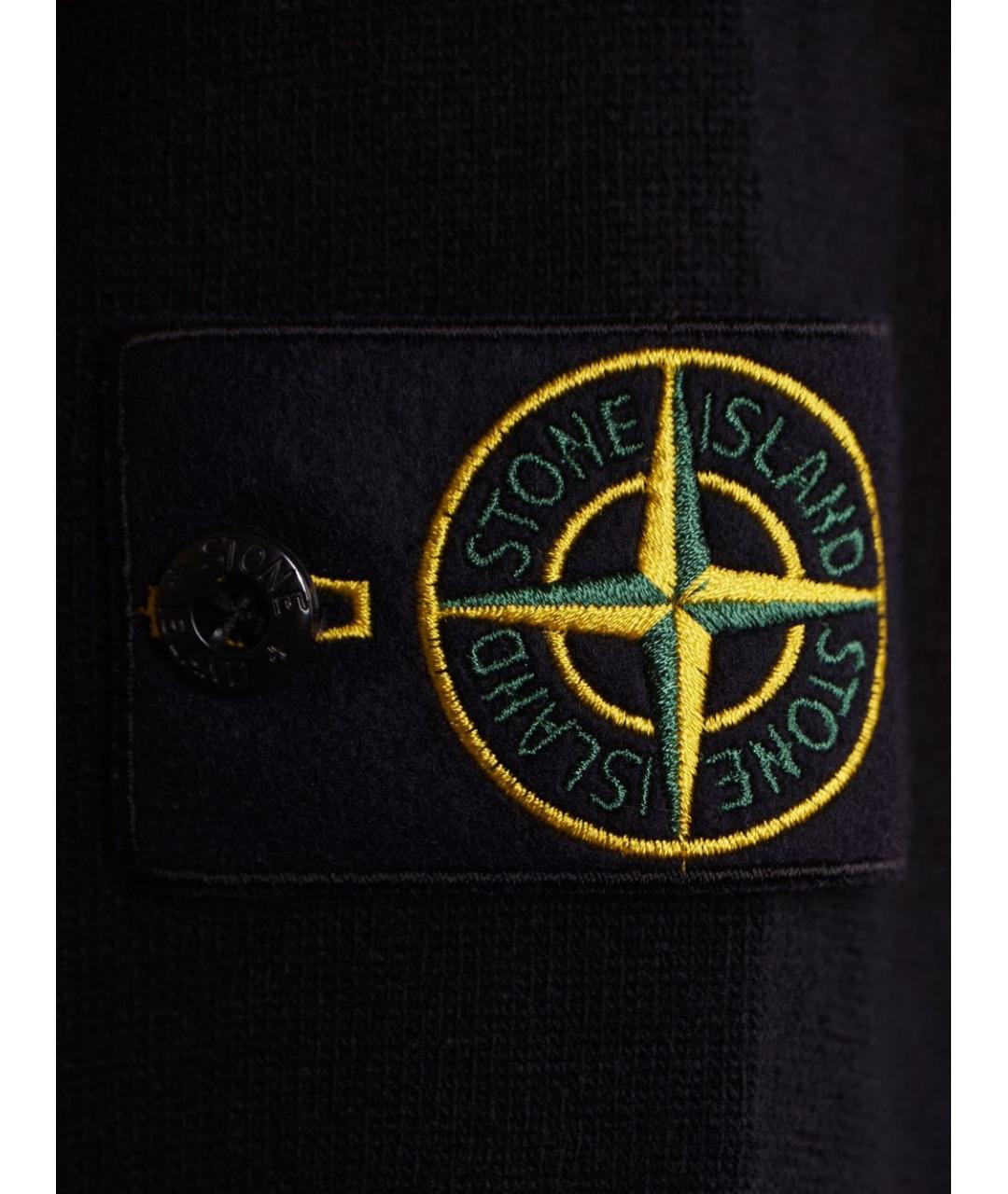 STONE ISLAND Черный шерстяной джемпер / свитер, фото 3