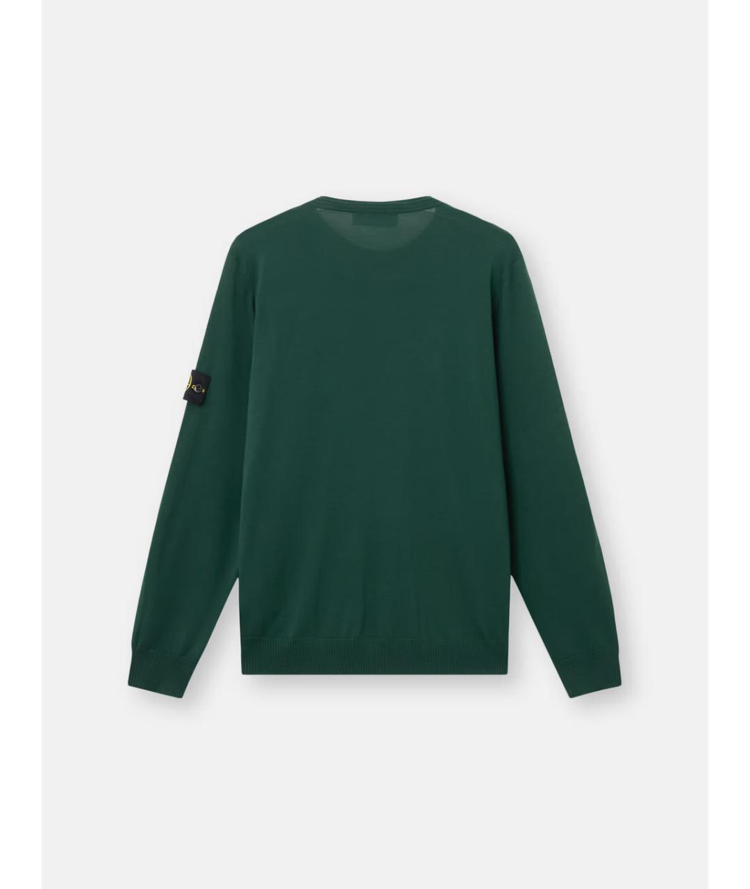 STONE ISLAND Зеленый шерстяной джемпер / свитер, фото 2