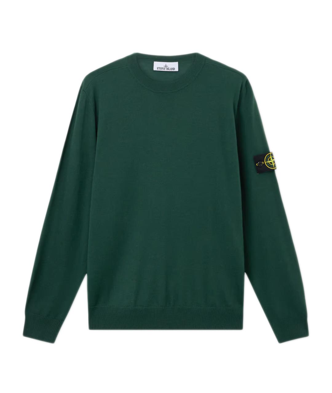 STONE ISLAND Зеленый шерстяной джемпер / свитер, фото 1
