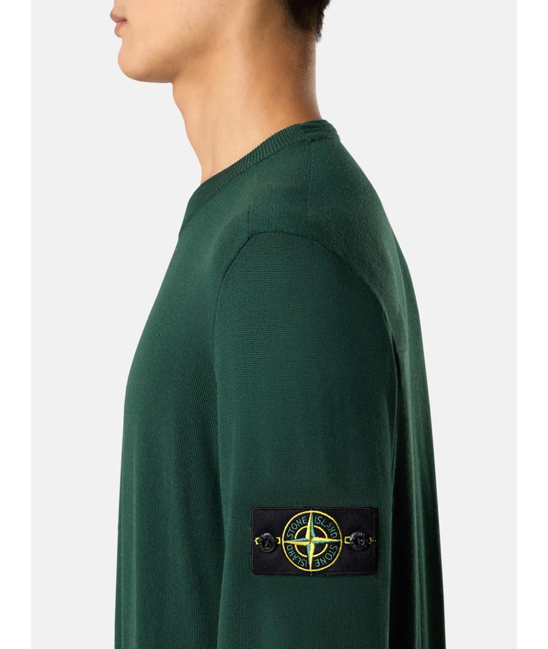 STONE ISLAND Зеленый шерстяной джемпер / свитер, фото 4