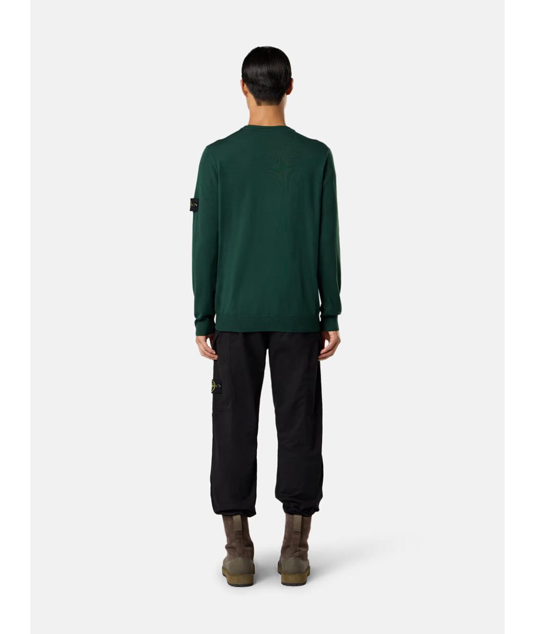 STONE ISLAND Зеленый шерстяной джемпер / свитер, фото 6