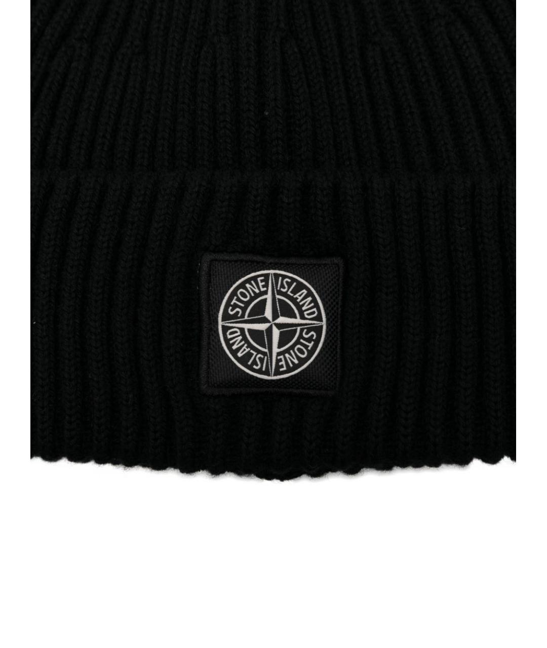 STONE ISLAND Черная шерстяная шапка, фото 2