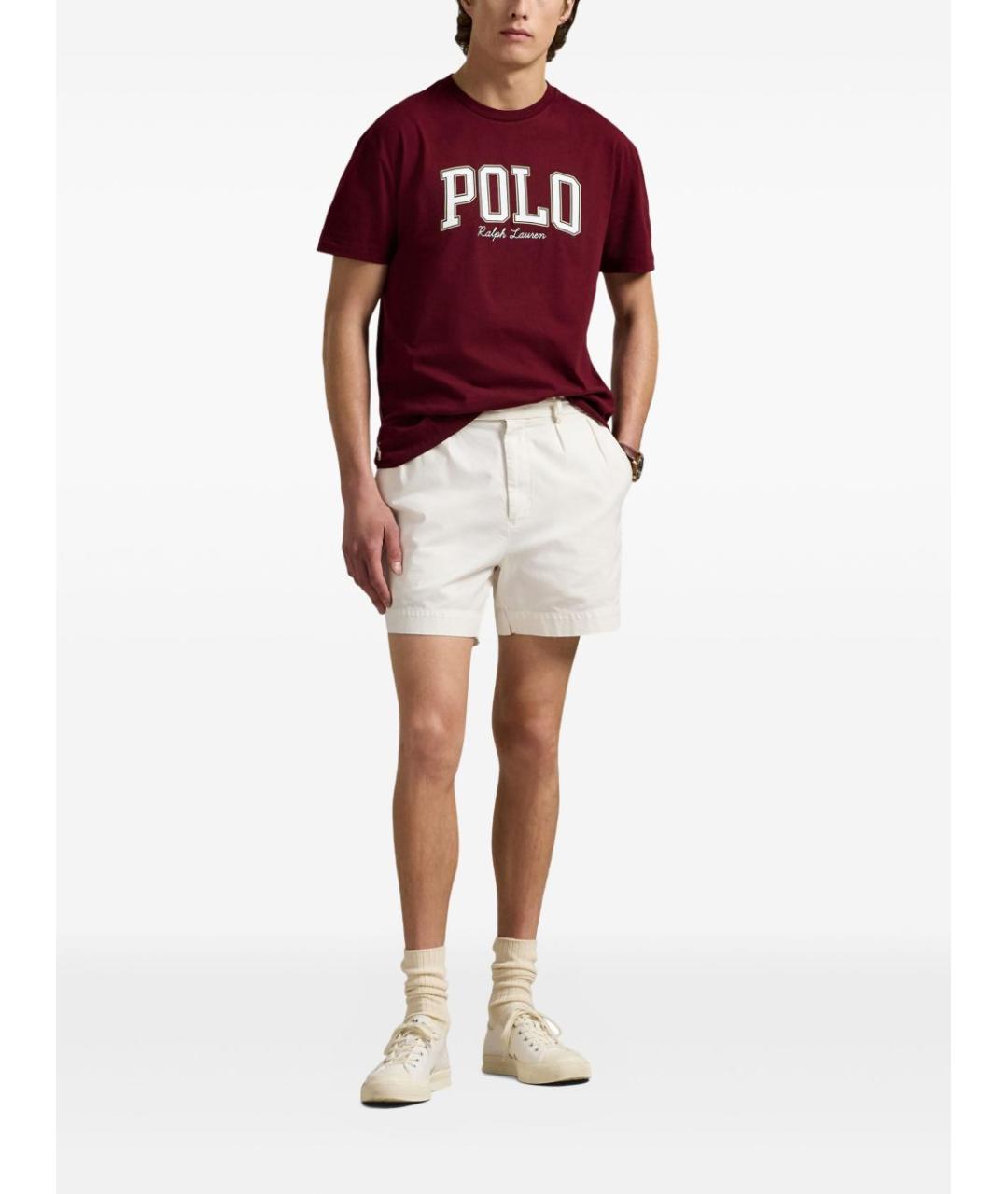 POLO RALPH LAUREN Бордовая хлопковая футболка, фото 2