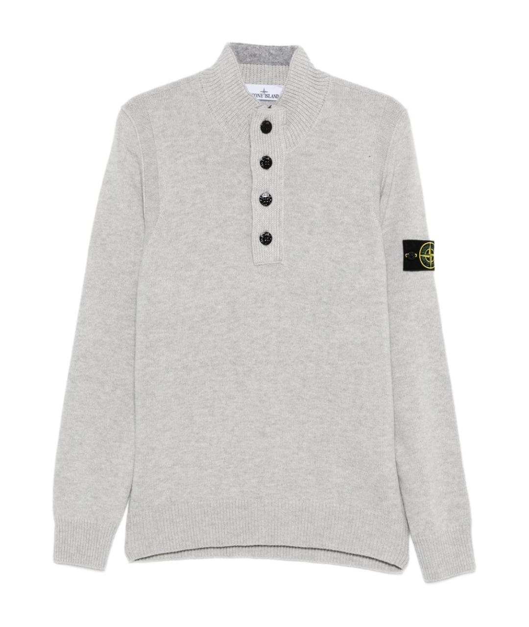 STONE ISLAND Серый шерстяной джемпер / свитер, фото 1